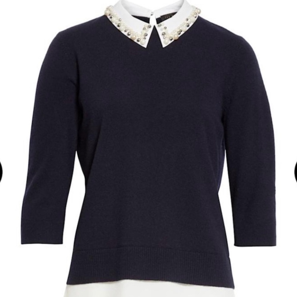 Ted Baker London Sweater with Pearl Collar
